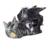Natural Flash Labradorite Carved Dragon Skull Carving #7y10, Crystal Healing