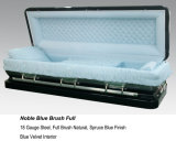 Noble Blue Brush Full Couch Casket