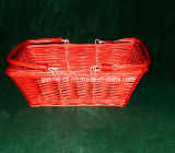 Red Willow Basket with Folding Handles (WBS030)