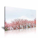 Sakura Mount FUJI Giclee Print Acrylic Painting for Wall Decoration
