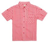 Childrens 100% Cotton Short Sleeve Red and White Check Shirts