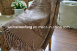Woven Woolen Fringed Wool Travel Throw (NMQ-WT043)