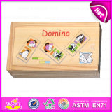 2015 Kids Funny Toys Animal Domino Set, Preschool Teaching Children Wooden Domino Toy, Promotion Cheap Domino Wooden Toys W15A026