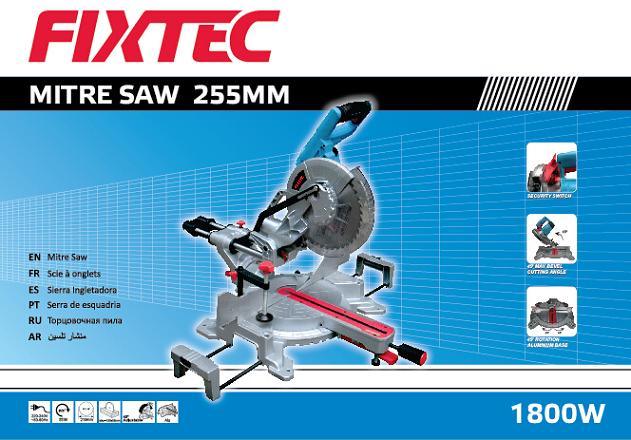 Fixtec Power Tools 1800W 255mm Sliding Compound Miter Saw