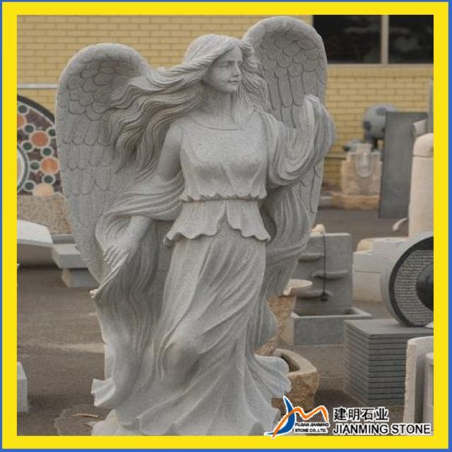 Angel Grey Granite Figure Carving