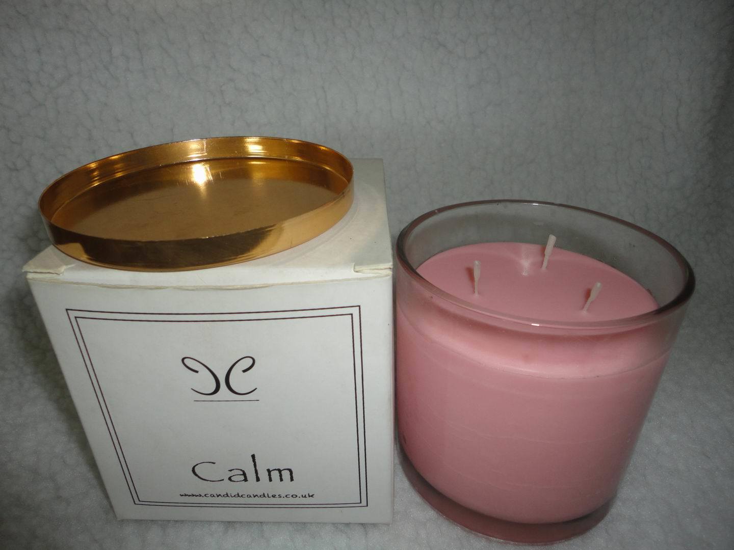 Calm Luxury Glass Candle with Gold Lid