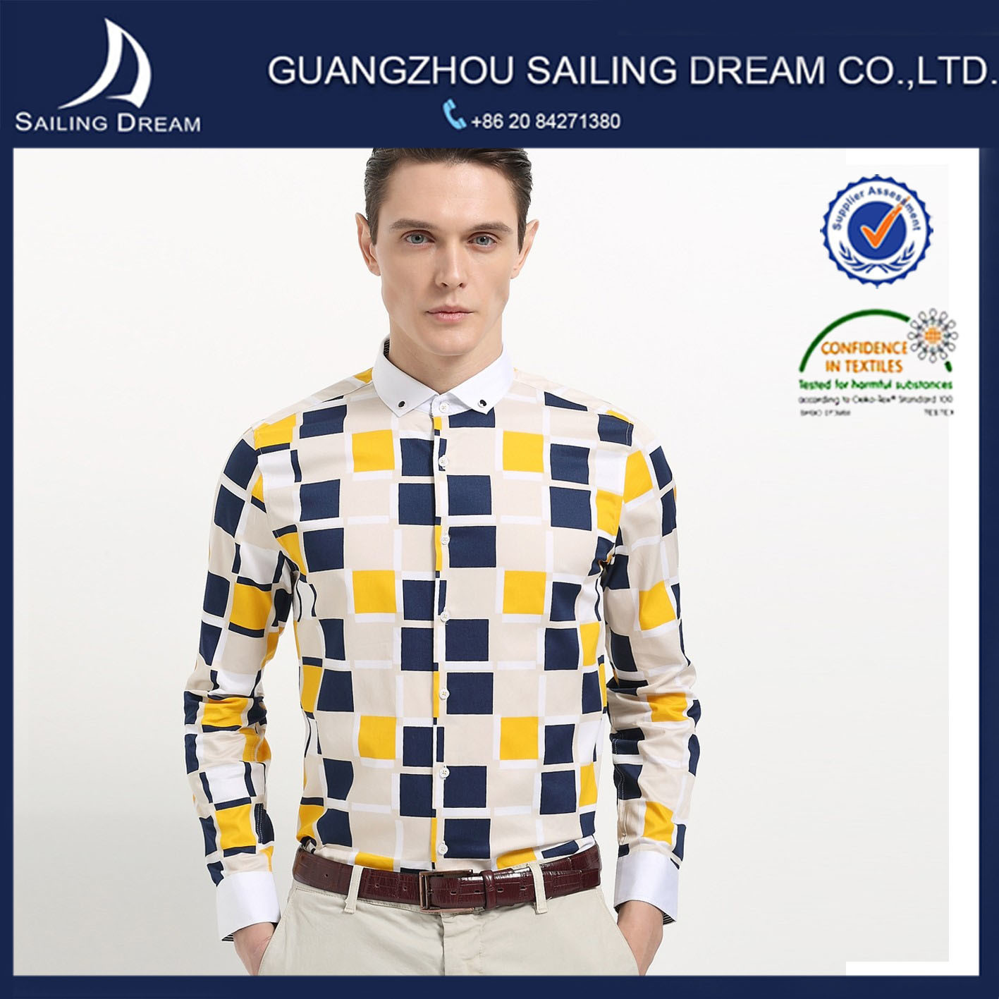 Check Pattern China Wholesale Bulk Custom Men Shirts