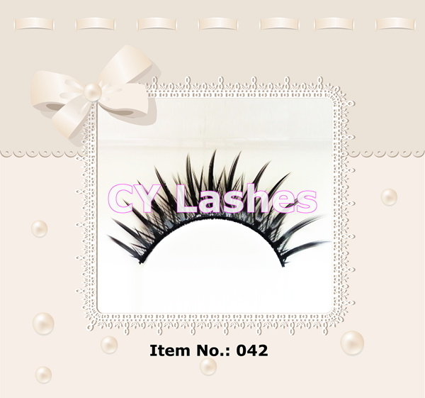 Hand Crafted False Eyelashes /Finely Crafted Lashes /Safe Material - Synthetic Fiber (042)