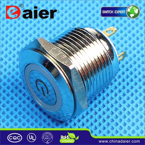 Illuminated Waterproof Power Logo Push Button Switch (GQ16F-10EPM)