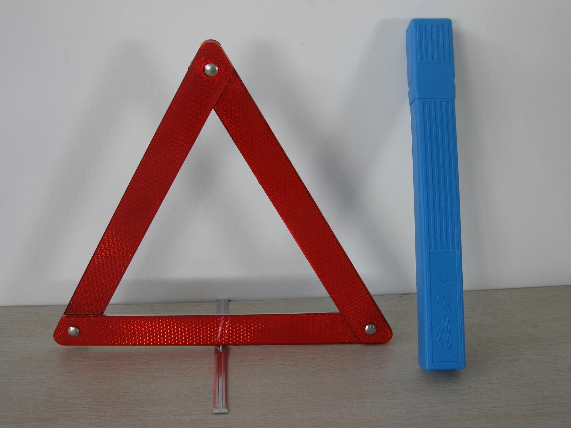 Reflective Material Warning Triangle with Blue Plastic Box