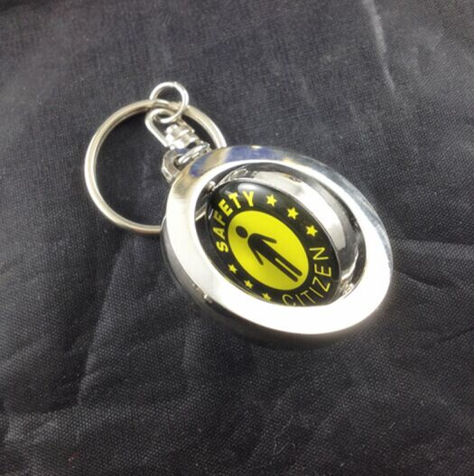 Custom Double Logos Metal Rotating Key Chain