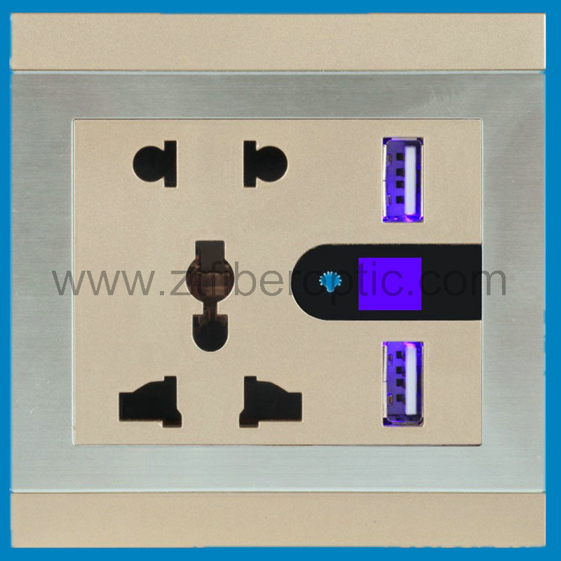 2014 New Design Universal USB Wall Switch Socket