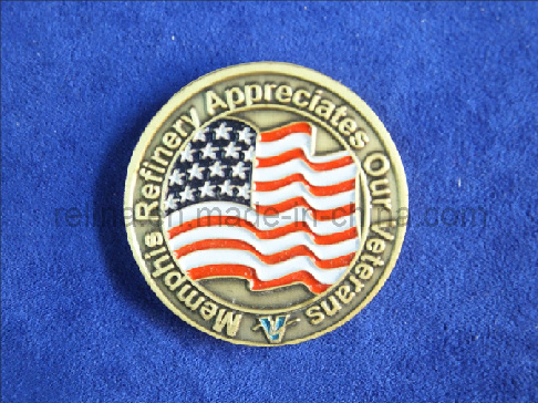 Custom Metal Die Cast Challenge USA Enamel Coin