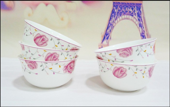 Pink Porcelain Dinner Bowls Sets