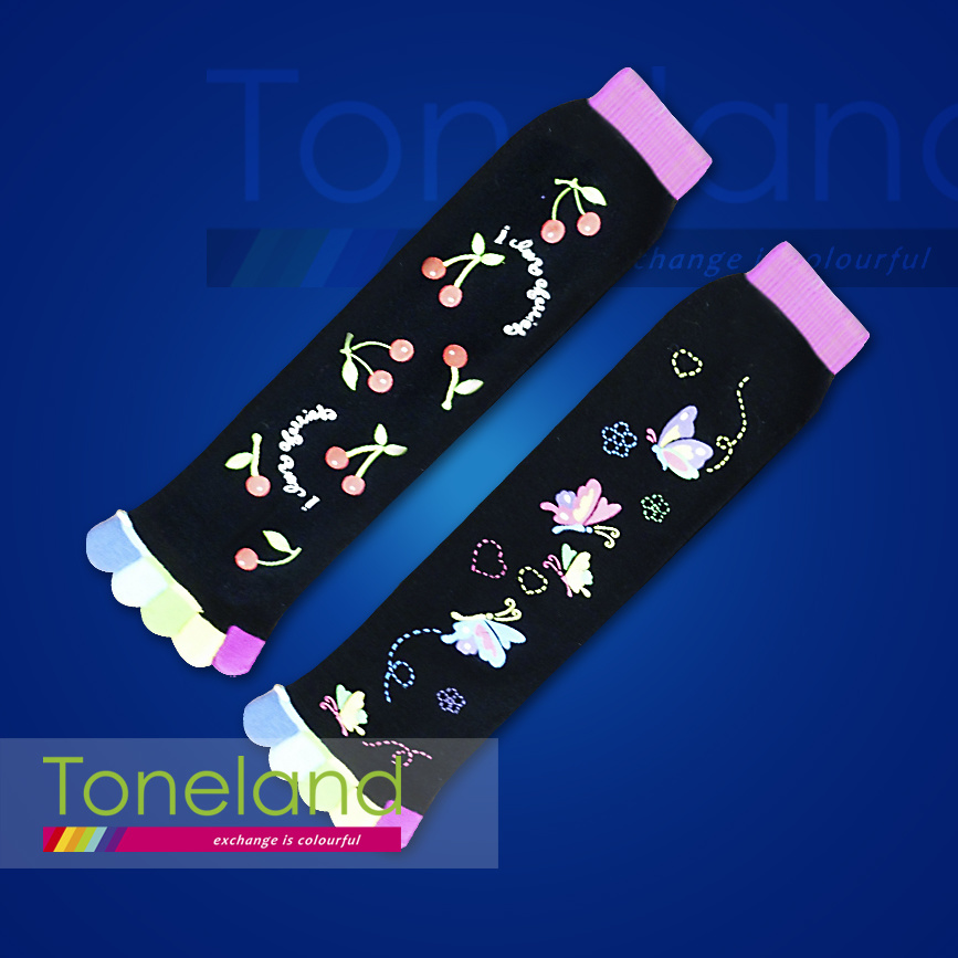 5-Toe Flower Jacquard Socks (STLF0001)