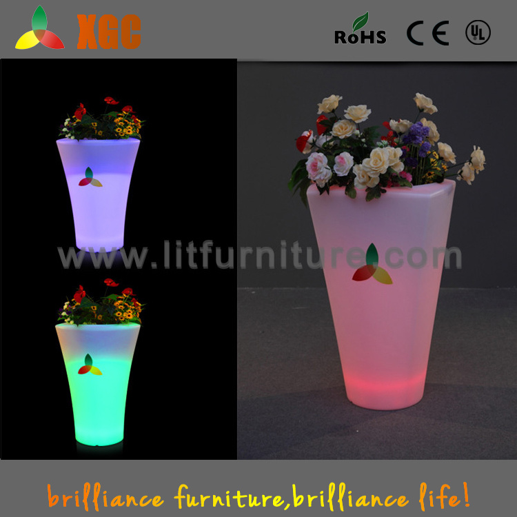 LED Color Planter Flower Pot Hotel Shining Decoration