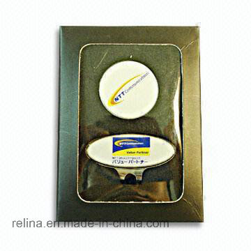 Custom Hard Enamel Golf Hat Clips with Ball Marker in Case (GHC-11)