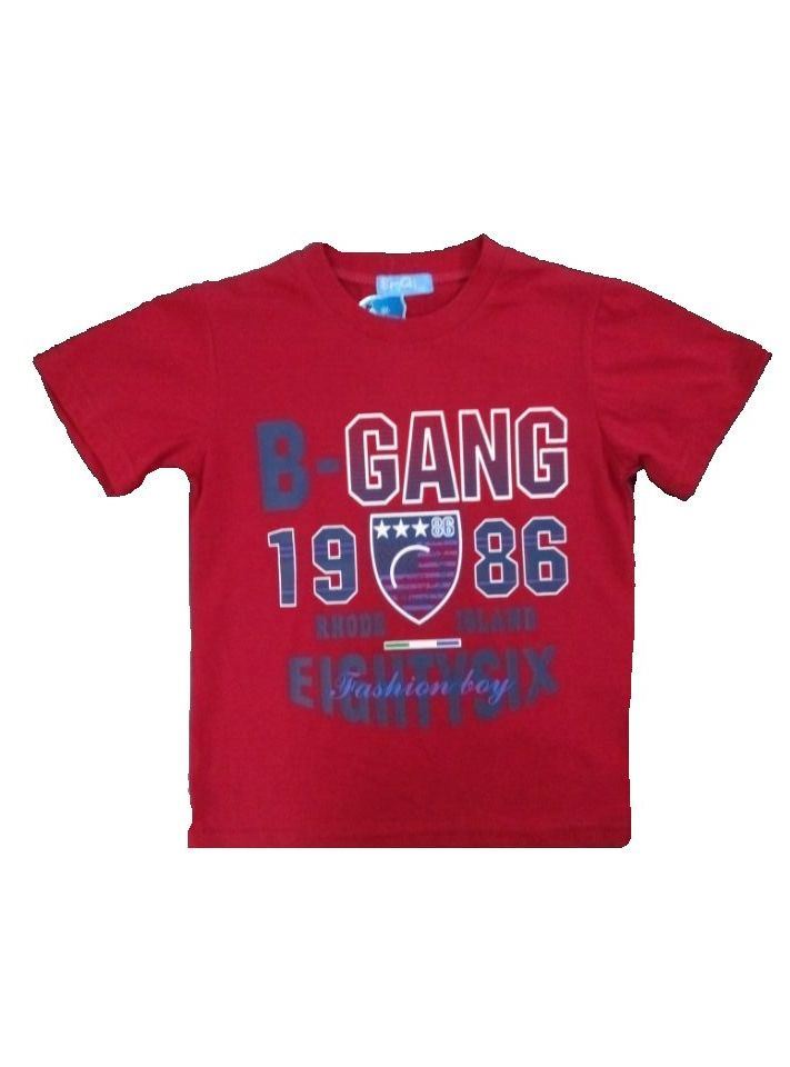 Cotton/Polyester with Spandex Boy T-Shirt in Red Color in Children Wear (STB014)