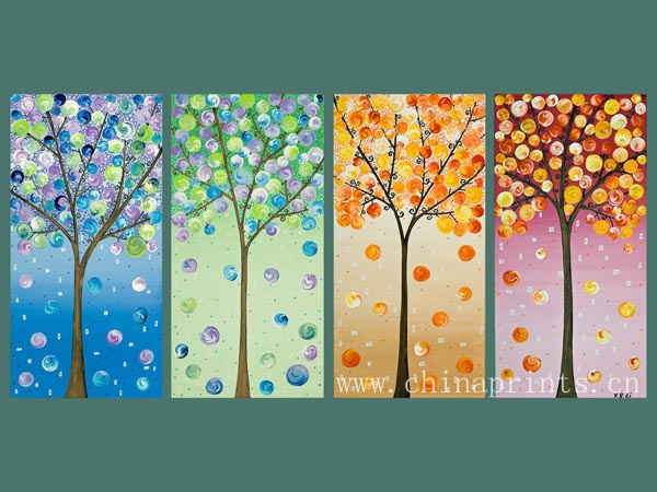 Decoration Tree Group Oil Painting