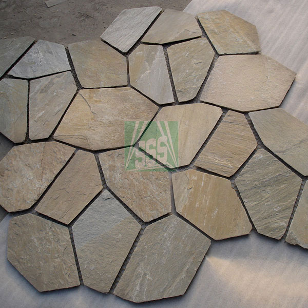 Beige/Rusty/Black/Yellow Flagstone Slate with Mesh