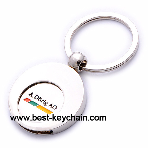 Custom Promotion Token Metal Trolley Coin Key Chain (BK52617)