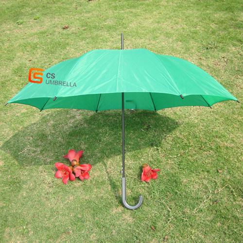 Plain Fabric Green Umbrella with Curve Handle (YSS0007)