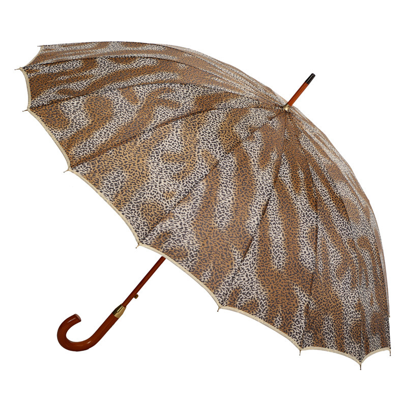 Outside Leopard Printing Straight Umbrella (JS-019)