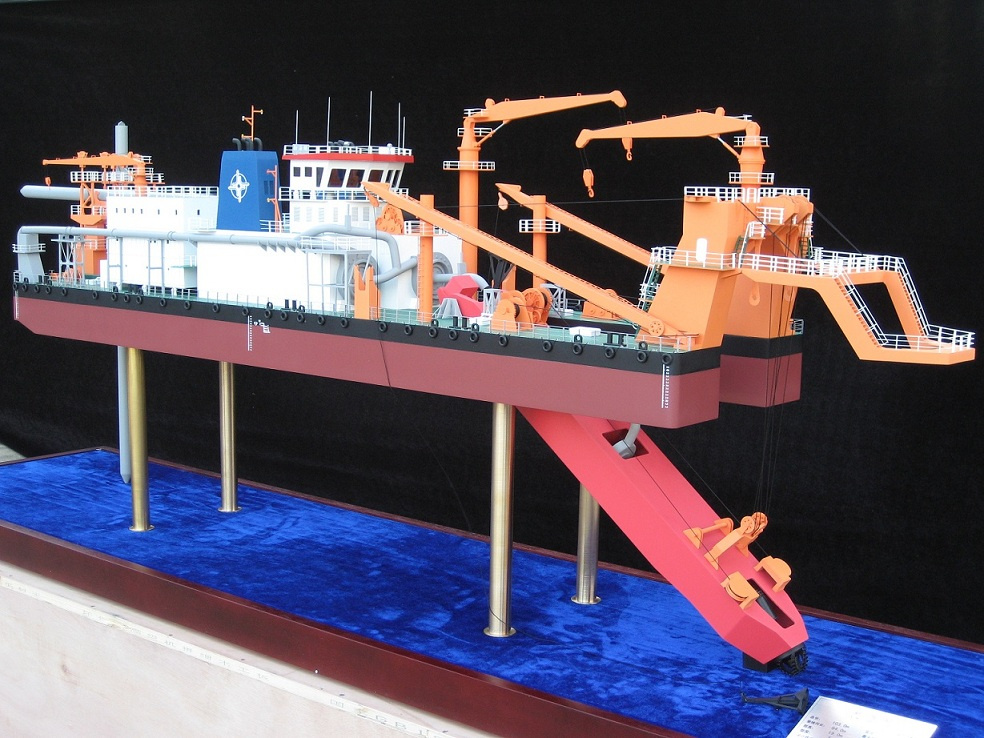 Miniature Ship Model of Dredge Boat (JW-141)