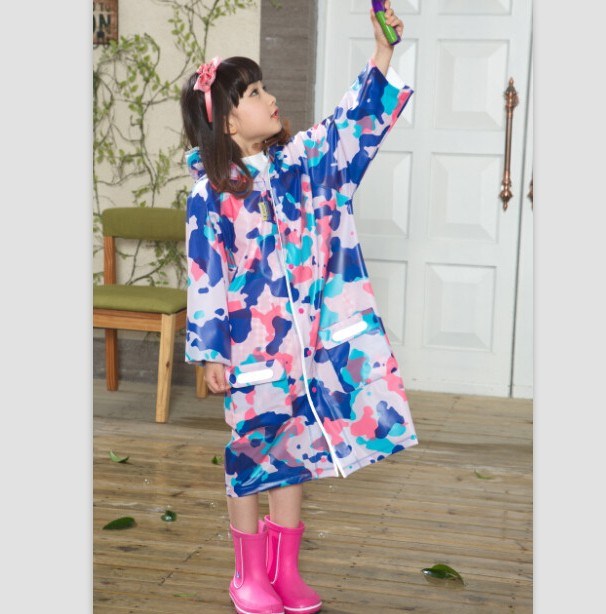 New Style Camouflage PVC Raincoat for Kids