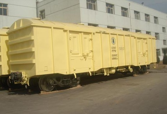 Model P35 Railway Covered Wagon for Sudan 1067mm Gauge for Transporting Box and Bag Packed Cargos