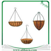 Metal Garden Hanging Basket with Coco Fiber Liner Set