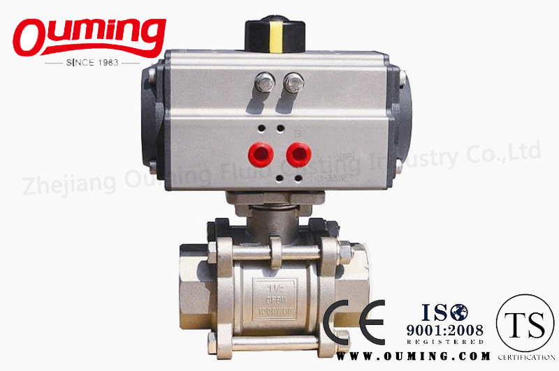 Stainless Steel Ball Valve with Rack&Pinion Rotary Pneumatic Actuator