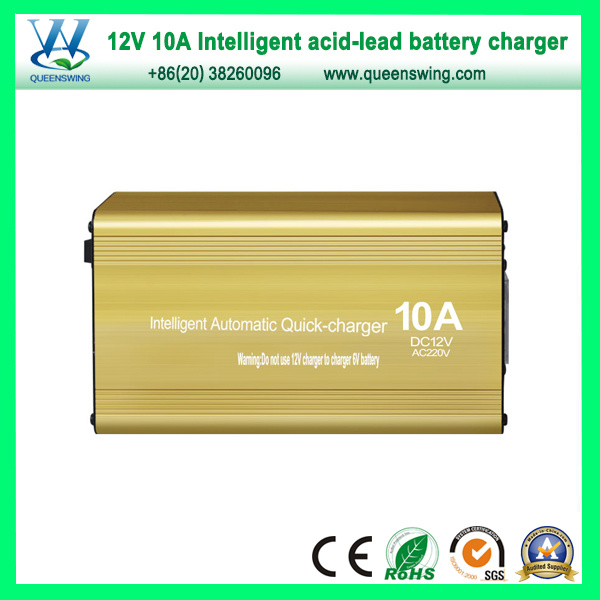 Queenswing 10A 12V Intelligent Quickly Three-Stage Charging Battery Charger (QW-B10A)
