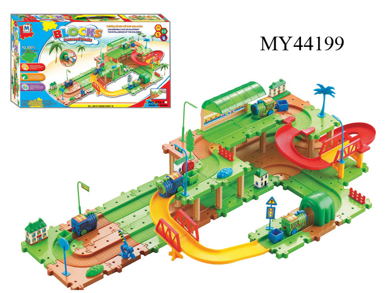 B/O Railway Car Toys, Building Blocks Rail Train, Electric Toy Train (MY44199)