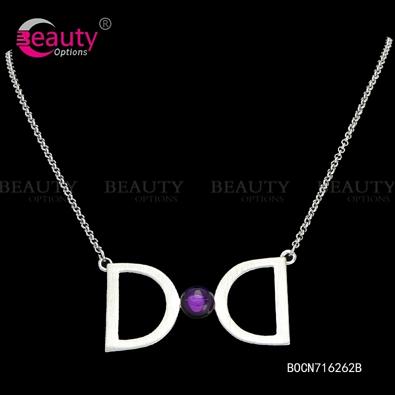 Fashion Choker Necklace Jewellery with Luxury Crystal Letter 