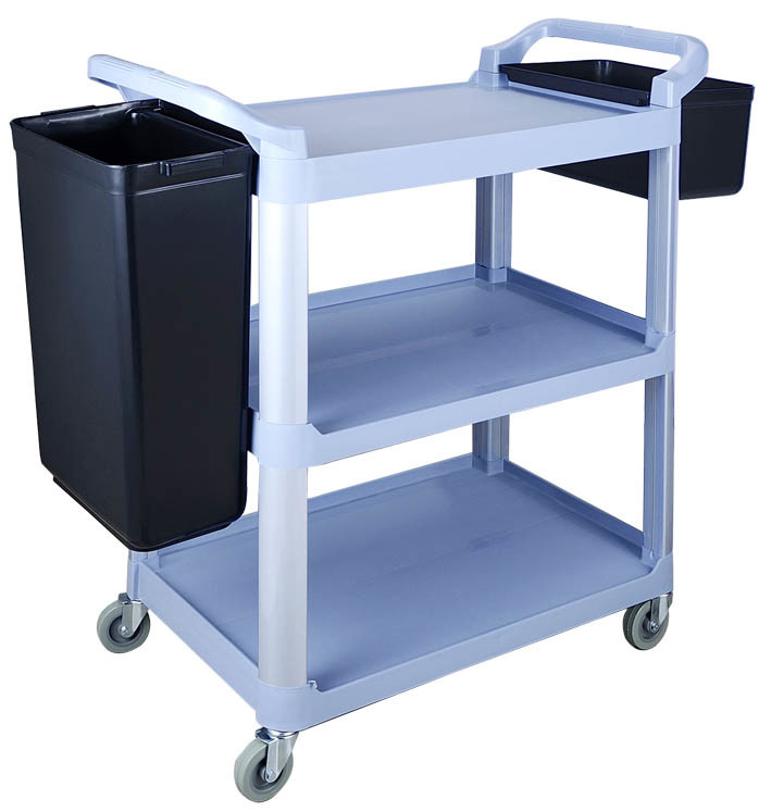 Plastic Cleaning Cart with Detachable Buckets