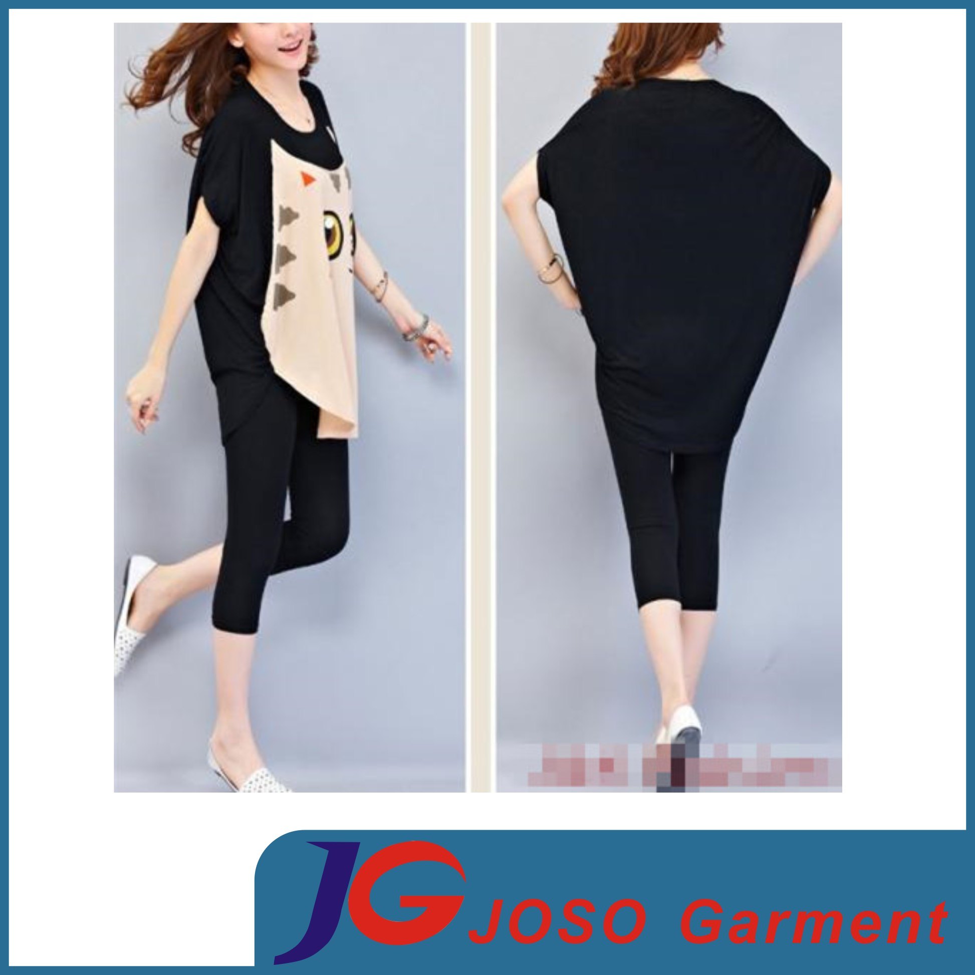 Girls New Fashion Trendy Bat Tee Garment (JS9019)