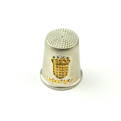 Metal Thimble Souvenir with Gold Plated Logo