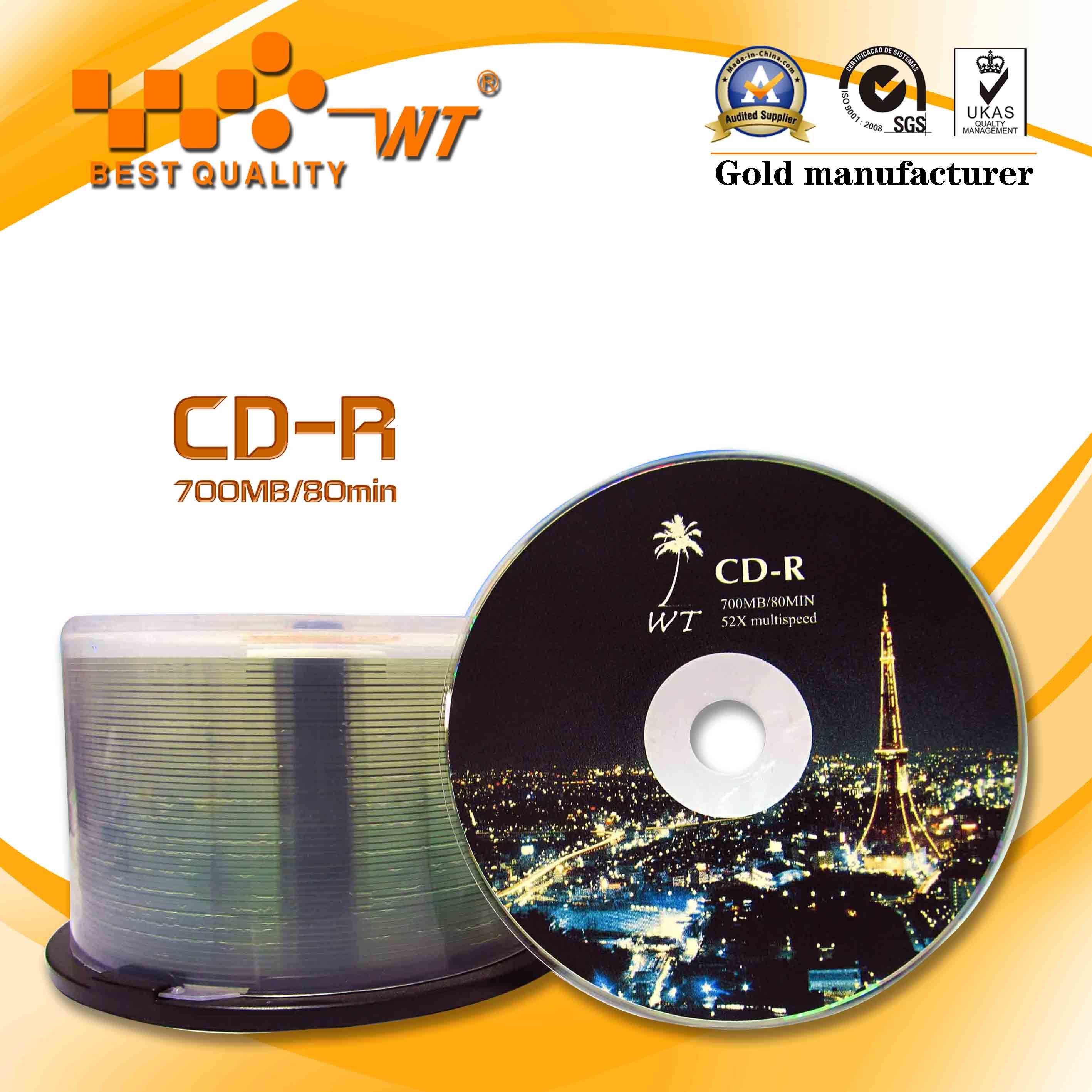 Blank CD-R in Bulk 52x Raw Material Silvering