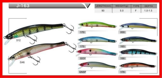 J-163 Hard Plastic Lures