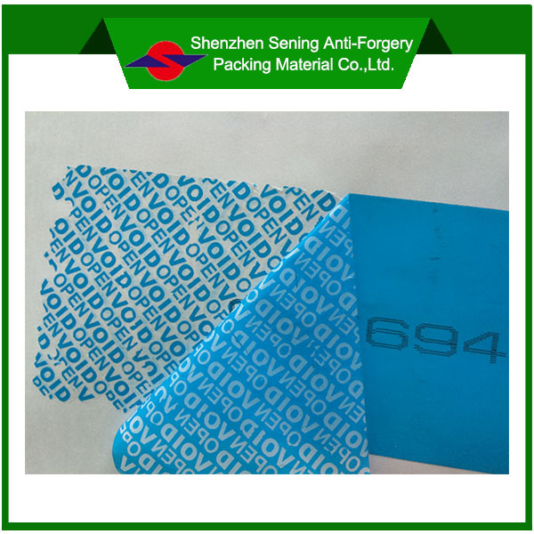 Tamper Evident Security Packing Material