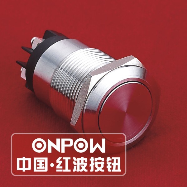 ONPOW 19mm SPDT Stainless Steel Push Button Switch (LAS1GQ-11/L/S) (Dia. 19mm) (CE, CCC, RoHS, REECH)
