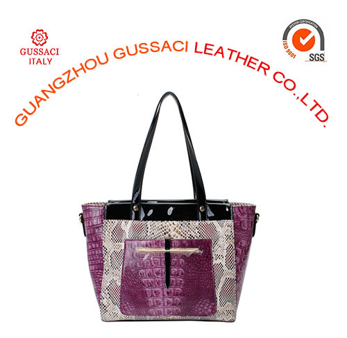 2015 Fashion Snake Lizard Leather Shopping Bag for Women