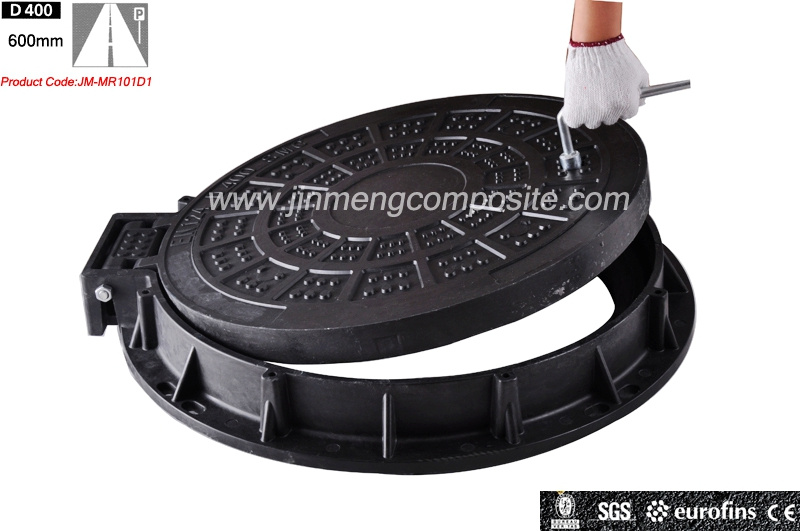 Jm-Mr101d1 En124 D400 Round Manhole Cover C/O 600*600 with Screw/Composite Resin Manhole Cover
