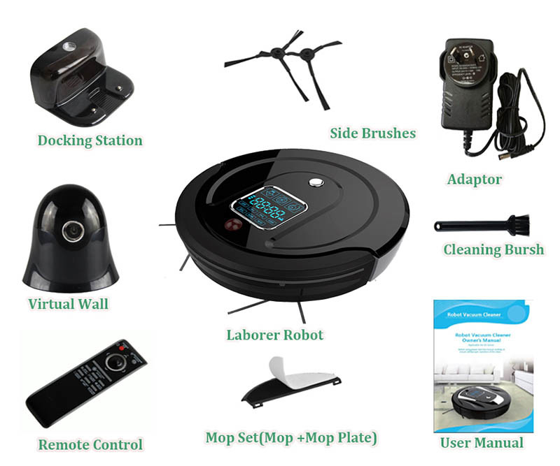 Robot Auto Vacuum Cleaner with Virtual Wall and Dock Station (LR-350B)
