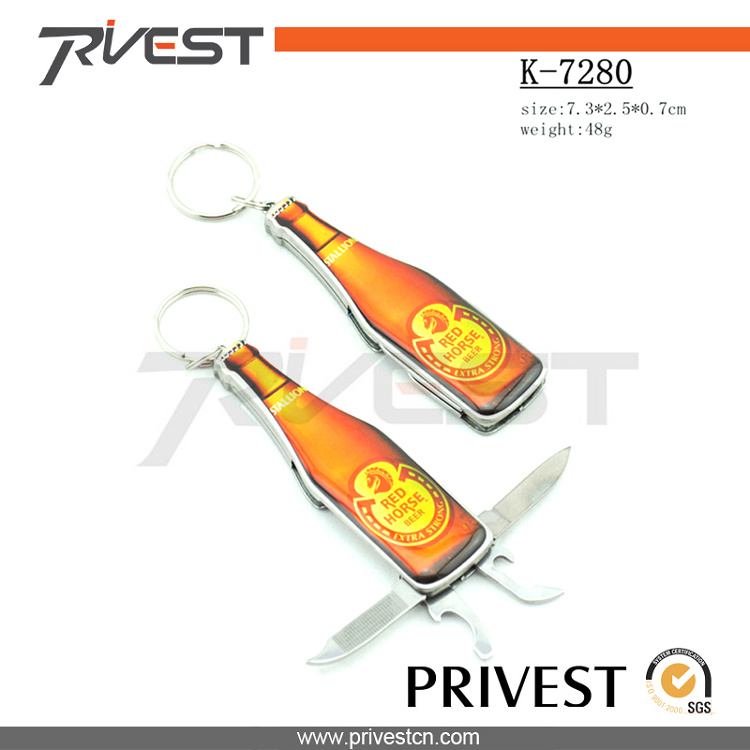 Custom Image Bottle Shape Multi Metal Key Chains (K-7280)
