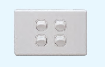 AS/NZS Vertical 4 Gang1 or 2 Way Clipsal Style Wall Switch One/Two Ways PVC Wall Switch