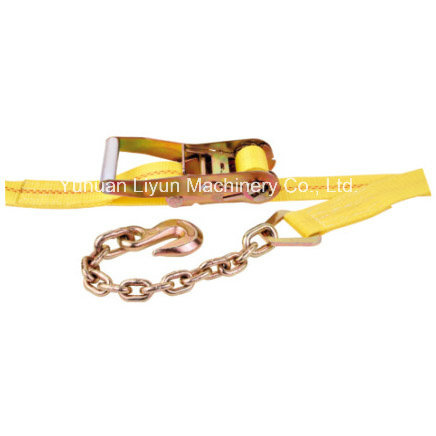 2'' Ratchet Tie Down with Chain Anchor