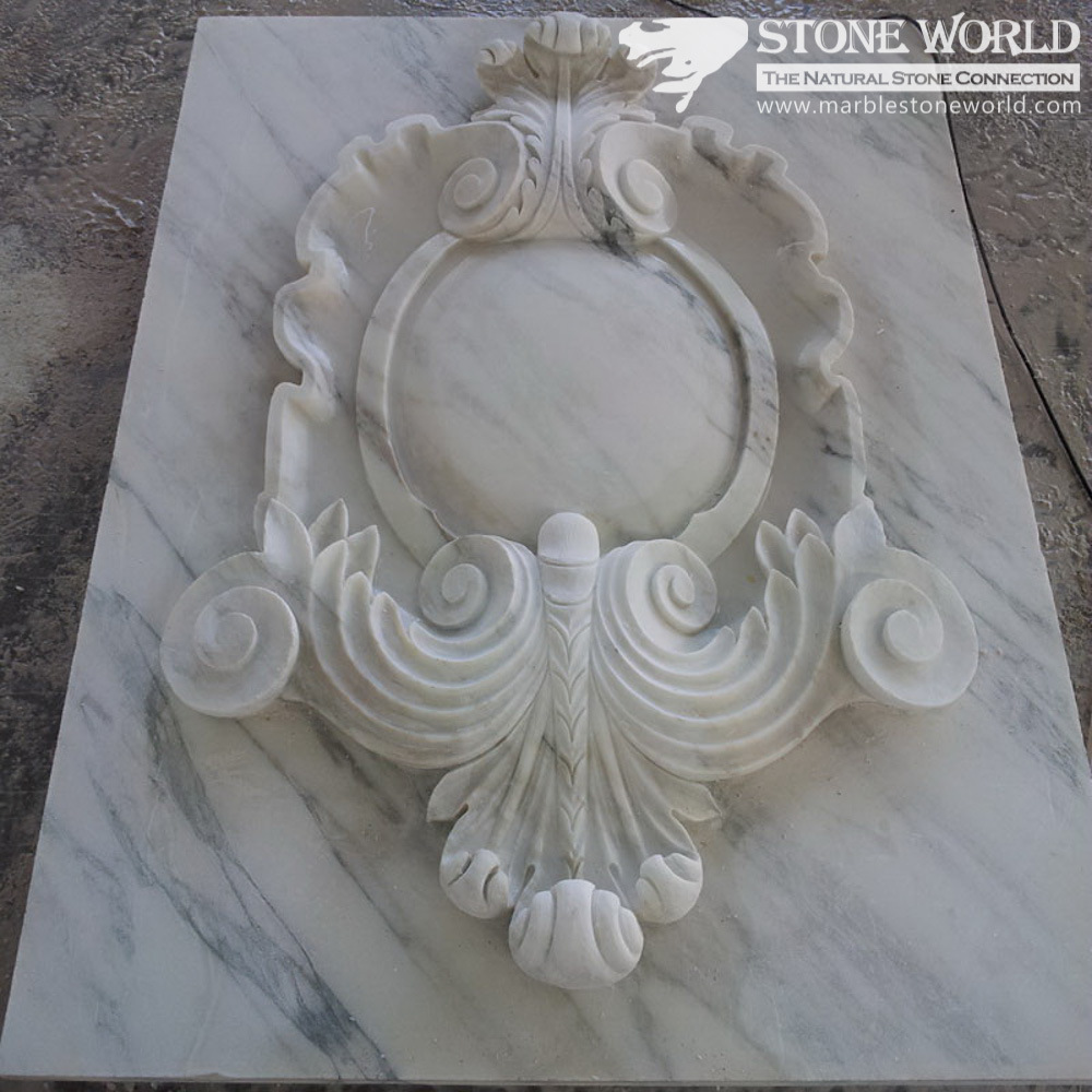 Bianco Carrara Carving Panel for Art Display (CV013)