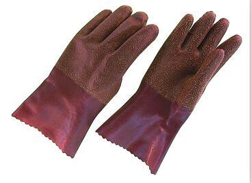 Latex Guantlet Zizag Cuff Glove-5228